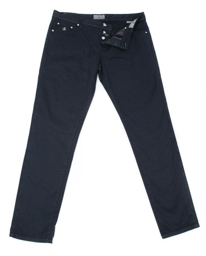 NUOVO LUIGI BORRELLI mezzanotte Blu Marina Pantaloni Solid - 42/58 -  (car2221511) | eBay