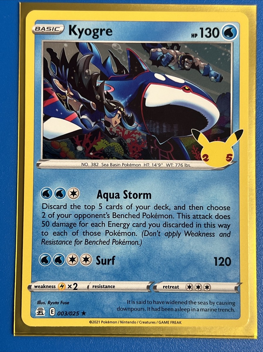 all kyogre pokemon cards 2021 Pokemon Kyogre 003/025 Holo Celebrations 25th Near Mint + Card Saver