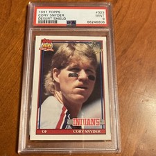 1991 Topps Desert Shield #323 CORYSNYDER PSA 9 INDIANS AUTHENTIC