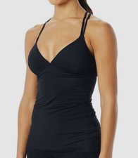  159 TYR Swimwear Women's Black Brooke Crisscross Tankini Swim Tank Top S 4/6 