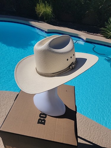 Resistol 4X Long Cattleman 65 Straw Cowboy Hat Size 7 Color Canyon Restored - Picture 13 of 17