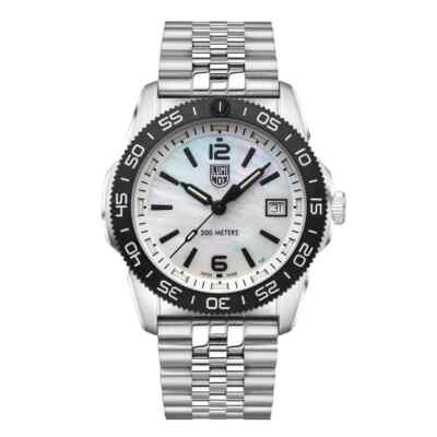 New Luminox XS.3126M Pacific Diver S.Steel White Mother Of Pearl Dial 39mm Watch
