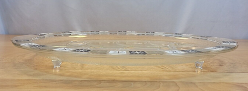Vintage Inland Glass Platter Meat and Potato Tray Atomic Starburst Gold MCM - Picture 4 of 8