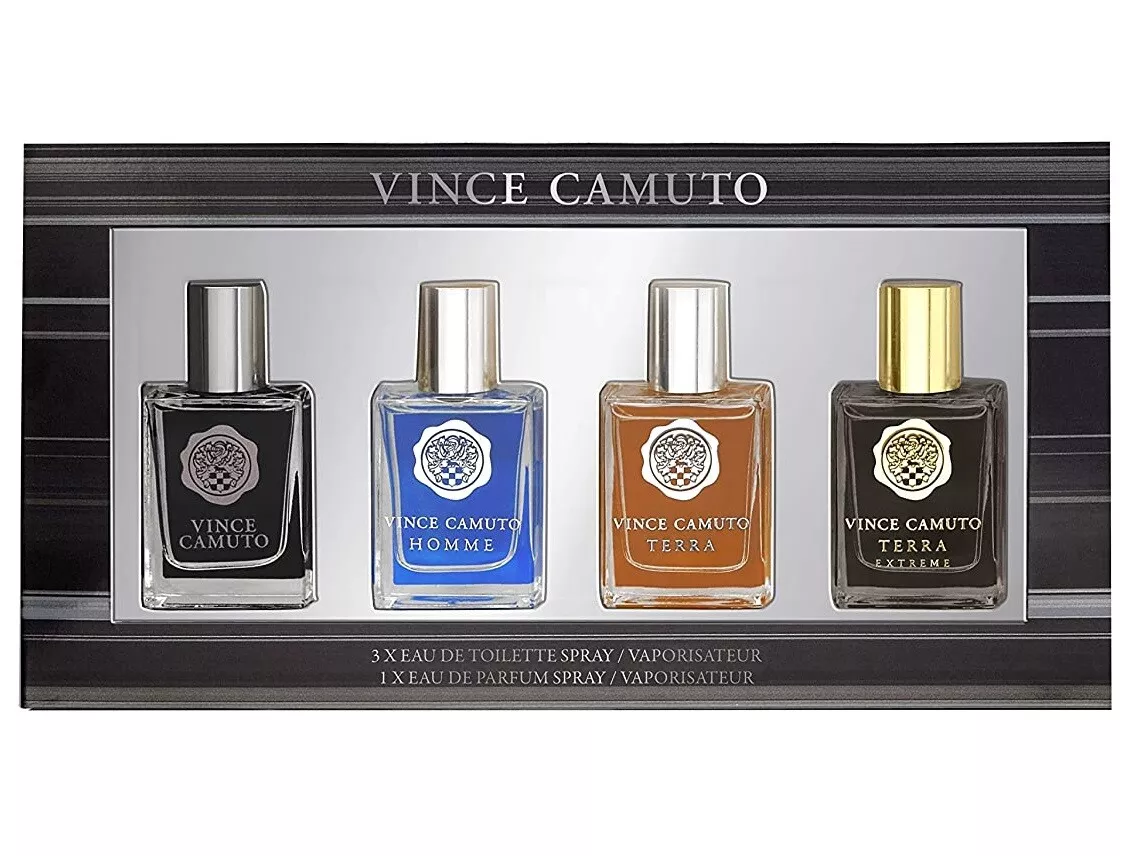 VINCE CAMUTO 4 pcs Mini Gift Set HOMME TERRA EXTREME 0.5 oz EDT Spray NEW  IN BOX