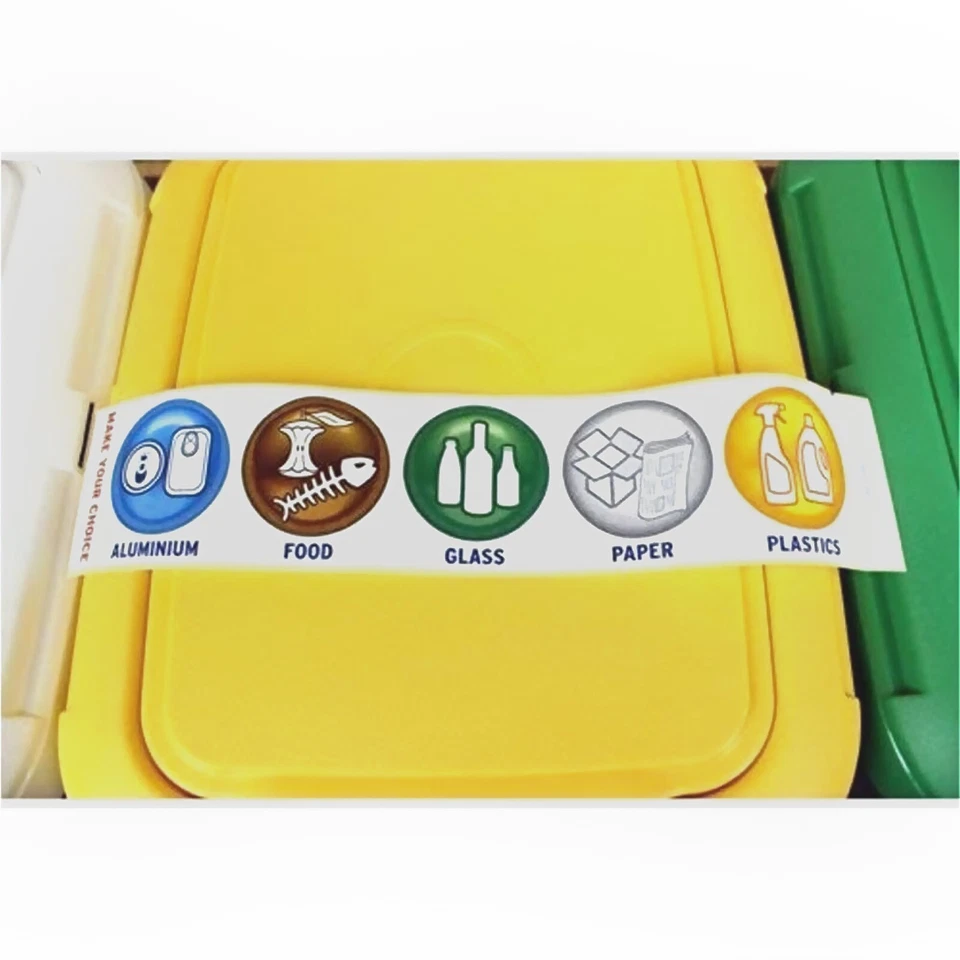 Trio Pattumiera Contenitore Bidone Per Raccolta Differenziata 25 LT x3 Scomparti - Immagine 4 di 4