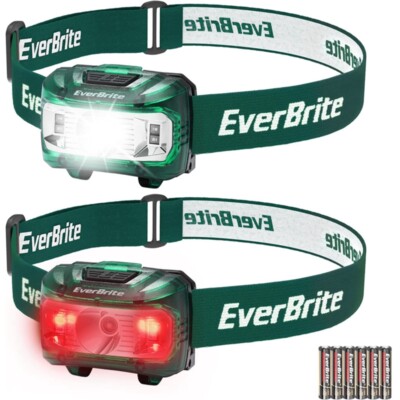 EverBrite Headlamp 2 Pack Kids Headlamp with Red Light and Memory Function Green