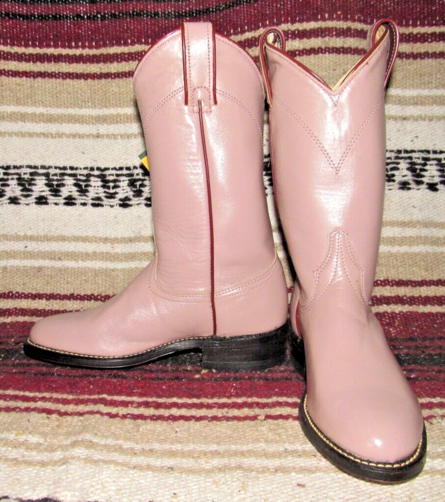Womens Vintage Wrangler Pearl Leather Cowboy Boots 5 M NEW with