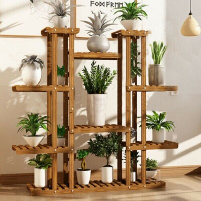 Pflanzenstnder Holz Rund 25cm  Hoher Belastung Blumenstnder Fr Innen &  Auen, Wohnzimmer Balkon Garten