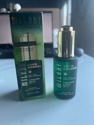 Milani Green Goddess Glow Oil Calms w/Sativa seed oil 1oz/30ml, Plant Base, NIB