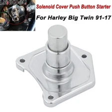 Chrome Solenoid Cover Push Button Starter For Harley Twin Cam EVO Sportster Dyna