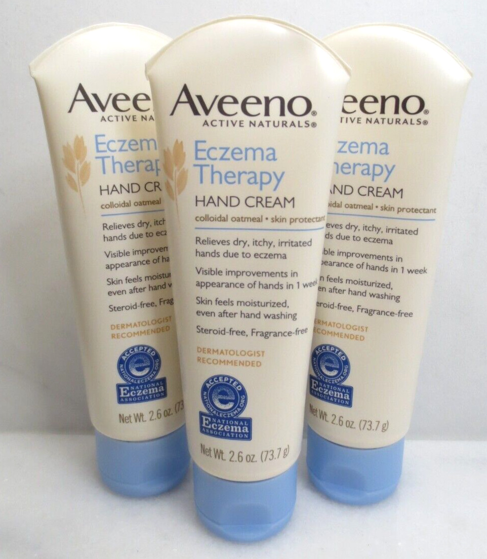 Aveeno Eczema Therapy Hand Cream Colloidal Oatmeal 2.6 Oz - Lot Of 3