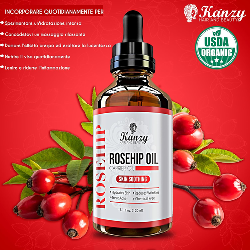 Olio Di Rosa Mosqueta Puro Al 100% Bio 120Ml Olio Di Rosa Canina Biologico, Spre - Foto 6 di 12