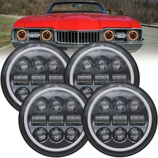 4PCS 5.75" 5-3/4" Round LED Headlights Hi/Lo DRL for Chevy Chevelle 1964-1970