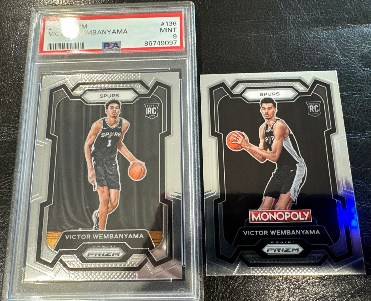 2023-24 PANINI PRIZM VICTOR WEMBANYAMA PSA 9 MINT ROOKIE RC #136 + 