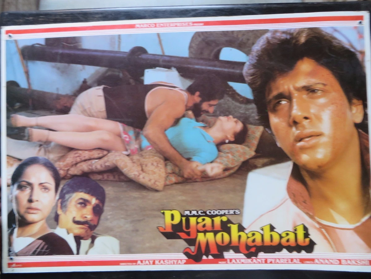 1988 PYAR MOHABBAT Bollywood Movie wall Poster Star Govinda & Mandakini |  eBay
