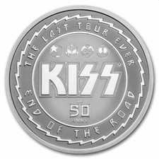 1 oz Ounce Silver Coin KISS 2023 Niue 50th Anniversary Mintage: 25,000 Silver Coin 103.37 per troy oz