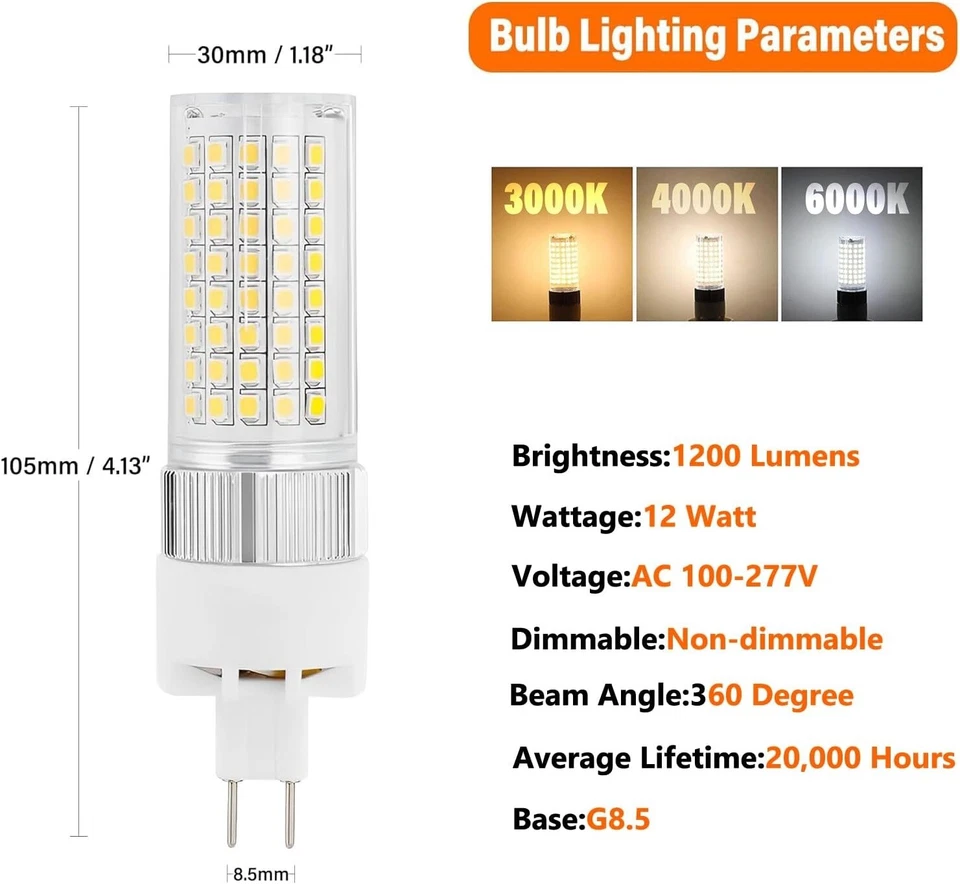1x LED Lampen 16W 12W G8.5 Bi-Pin-Basis LED Mais Glühbirne Nicht Dimmbar - Bild 3 von 4