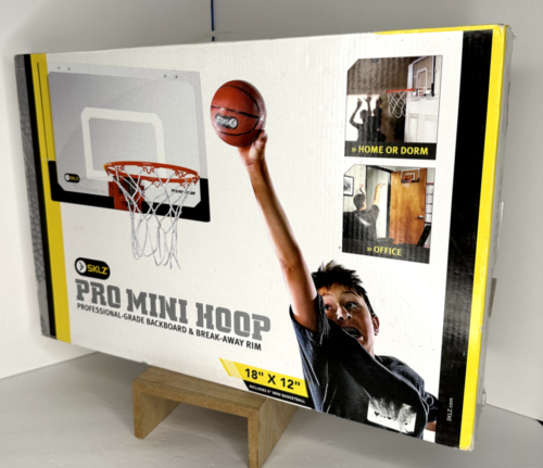 SKLZ PRO MINI HOOP 18" x 12" Pro-Grade Backboard Steel Rim  & 5" Basketball NEW - Picture 1 of 4