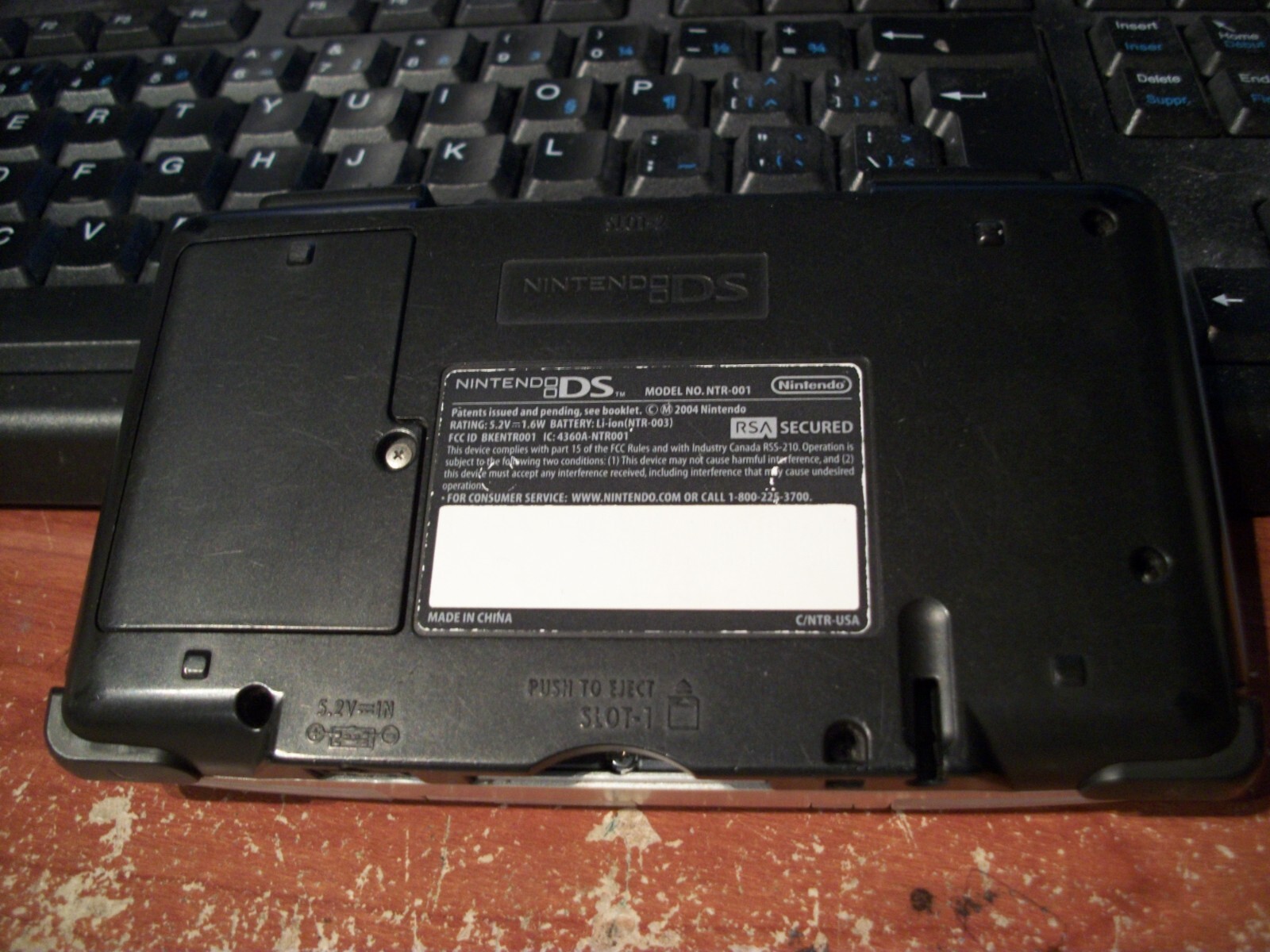 Nintendo DS Fat Original Platinum Silver Console with 3 games Tested