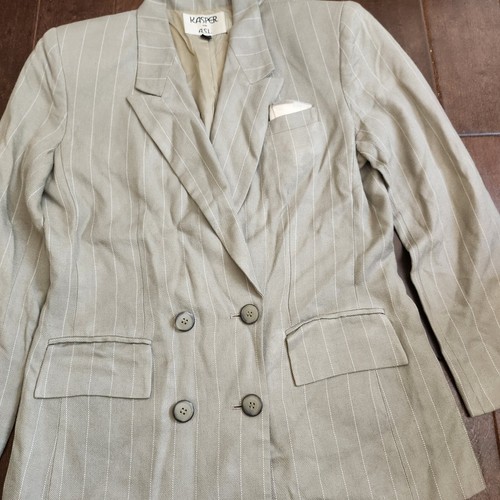 Kasper A.S.L Jacket Women's Blazer Pinstripe Tan - Size 10 - Picture 8 of 19