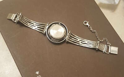 HTF Silpada Sterling Silver & Freshwater Pearl Watch T1315 Silpada Sterling silver Round Hammered Pearl Flower Ladies  main image 3