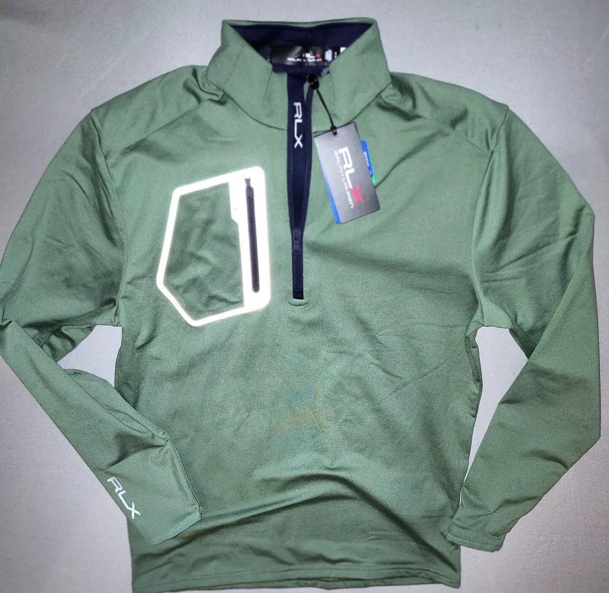 RLX Ralph Lauren Luxury Performance Jersey 1/4 Zip Pullover Green