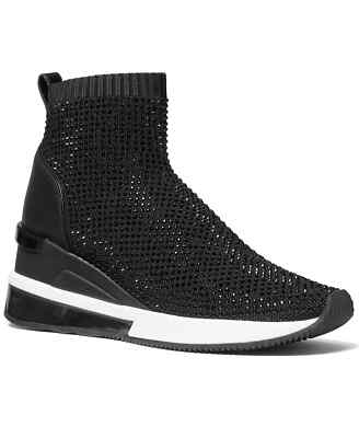 Michael KORS SKYLER EXTREME CRYSTAL SOCK Logo WEDGE Sneakers I LOVE  SHOES