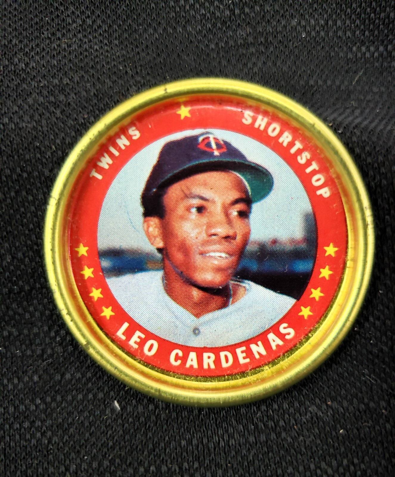 1971 Topps Coin Pin Leo Cardenas #148 Minnesota Twins NM