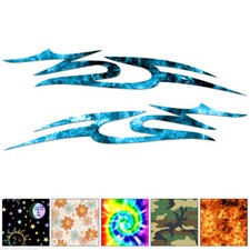 Pair Tribal Flame Stripes - Decal Sticker - Multiple Patterns  Sizes - ebn7474