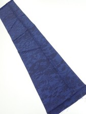 1U10z30 Japanese Kimono Crepe Silk FABRIC Flowers Indigo 36.2x6.9