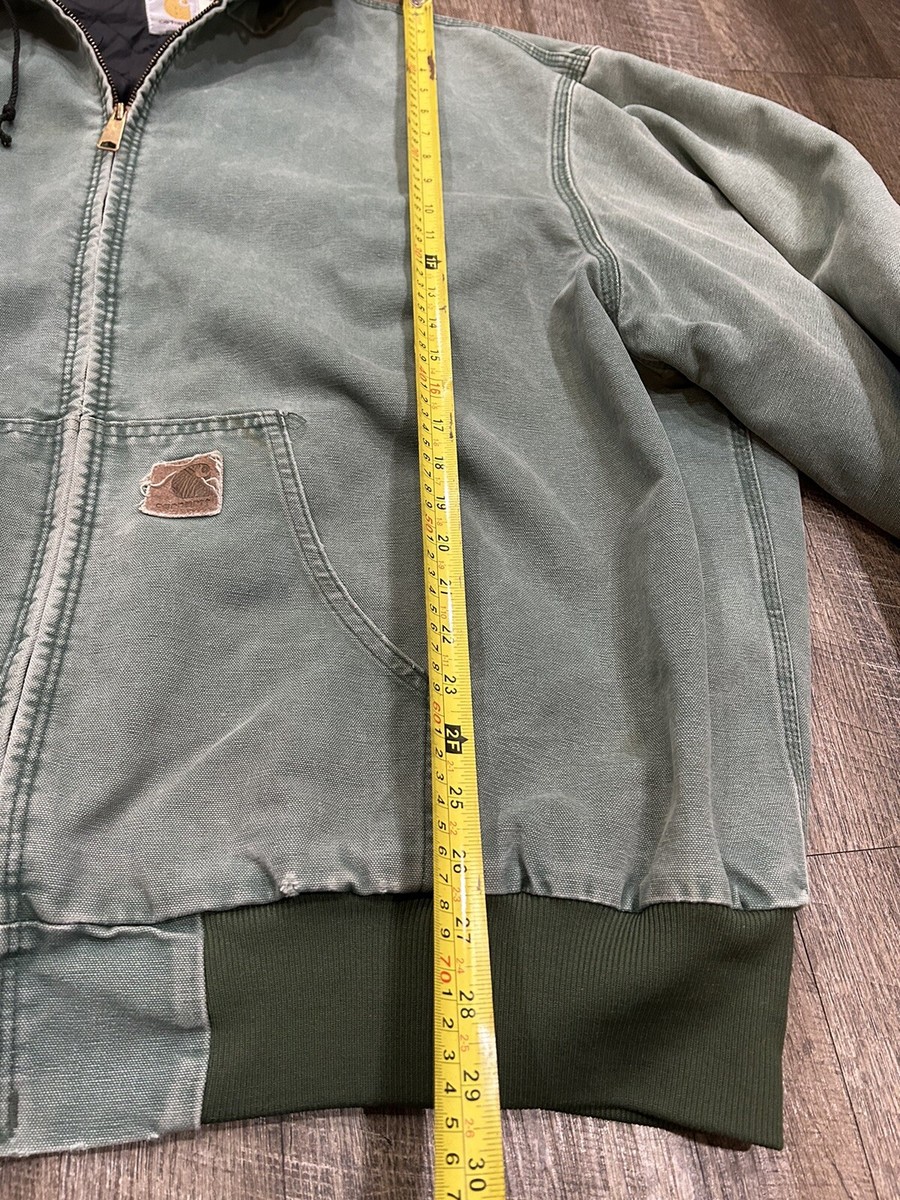 Vintage Carhartt Jacket Green Quilt Lined Full Zip JQ294 USA
