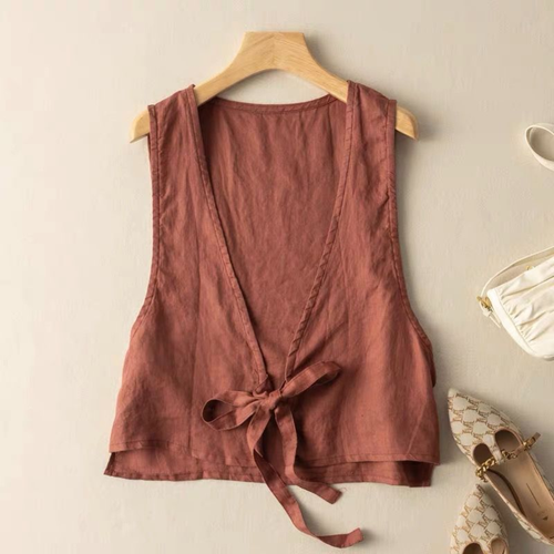 Genuine Leather Waistcoat Fall Winter Retro Single Breasted Vest Jacket For Women main image 1