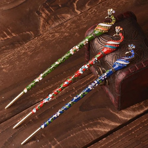 Chinese Ancient Style Hairpins Imitation Jade Headpieces Classical Hair Sticks - Picture 3 of 13