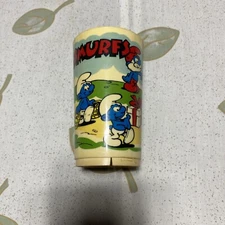 Vintage 1980 Deka Smurfs Collectible Plastic Cup 530 22 11oz Tumbler 