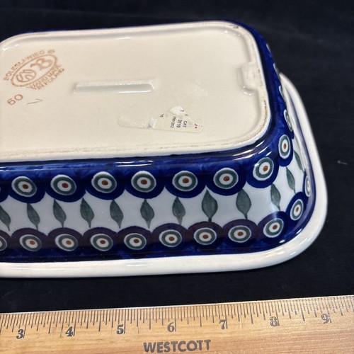Manufaktura Boleslawiec Polish Pottery Blue Red Green 9.75x7.5” Serving Dish - Picture 7 of 12