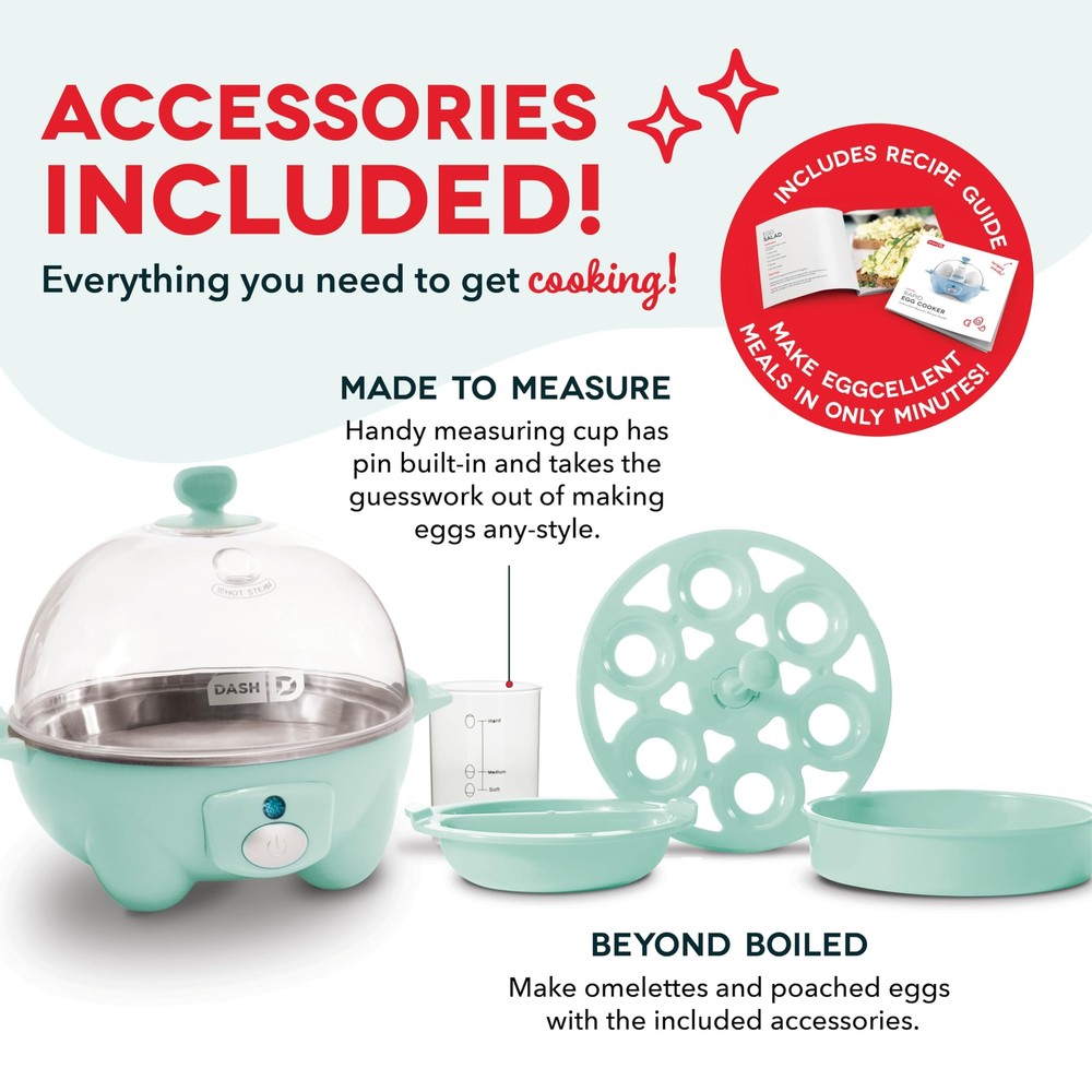 DASH Rapid 6-Egg Electric Cooker for Perfect Hard Boiled Eggs