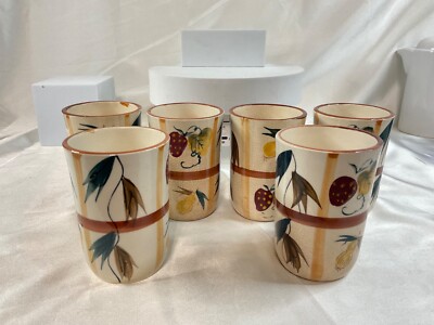 Set of 6 Vintage Nasco Japan Hand Painted Juice Glasses