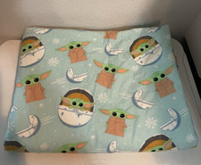 Star Wars Mandalorian Grogu/ Baby Yoda Twin Size Flat Sheet 100 cotton Blue