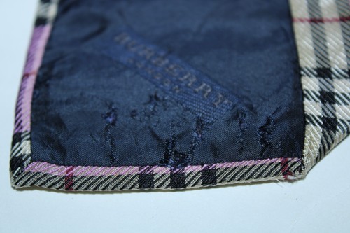 Burberry London Men's One Size Pink Plaid Tie - Picture 5 of 8