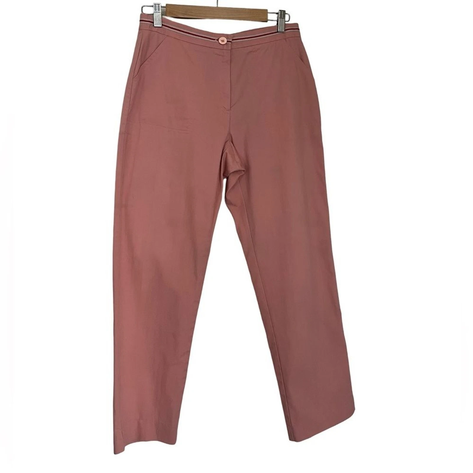 Pantalon Gucci rose jambes droites rayé taille 44 US 8 Large vintage années 90