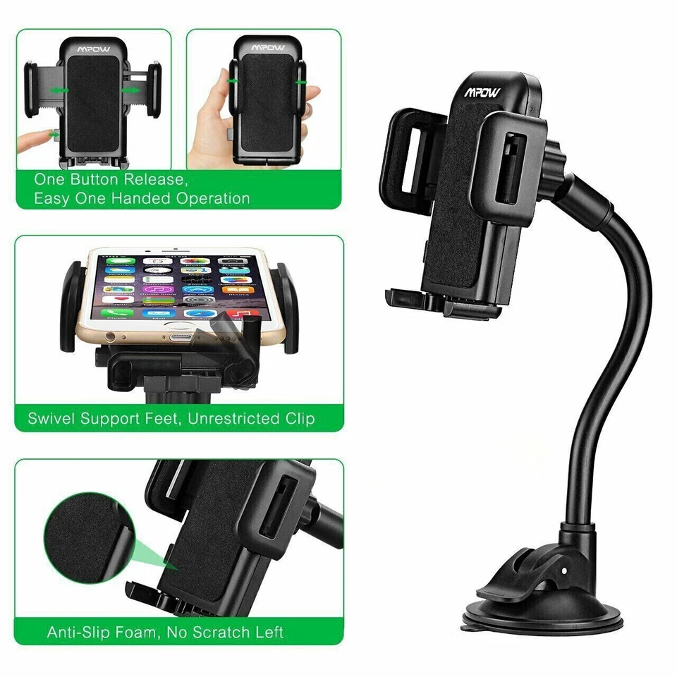 Car Windshield Mount Cradle Holder Stand GPS for Cell Phone Universal 360° - Image 3 of 4