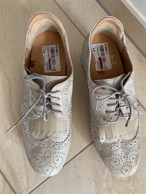 LLOYD Damen Schuhe Sneaker  Loafer Gr. 37-38  silber Leder  wie Neu