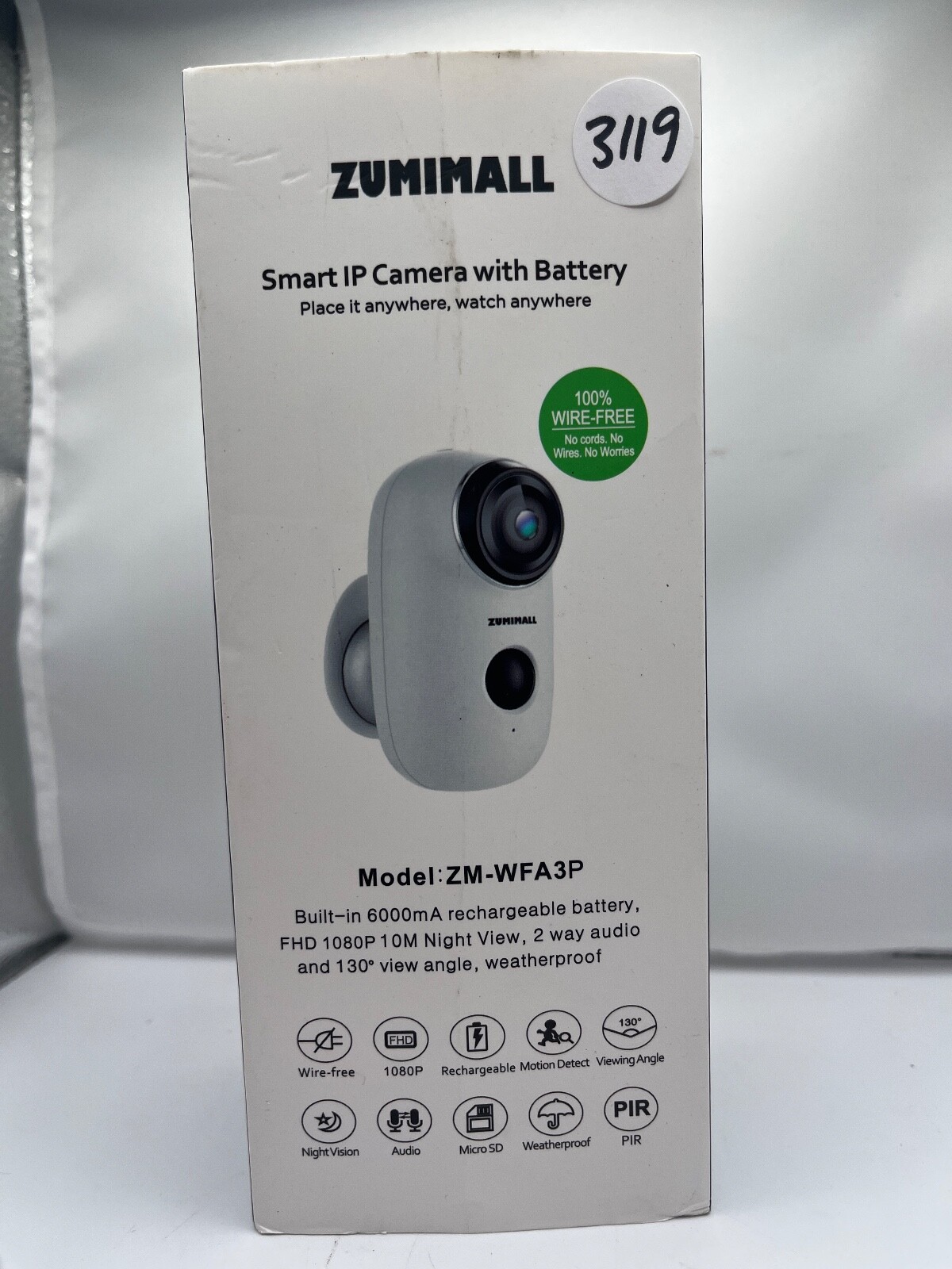 Zumimall Smart IP Camera with Battery Model ZMWFA3P eBay