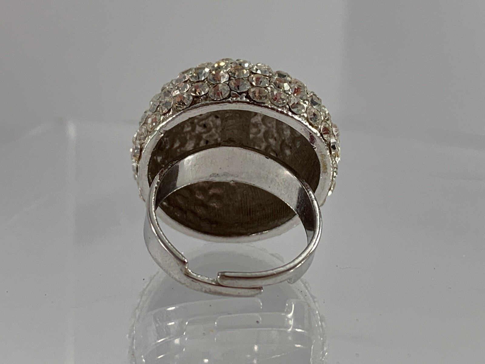 Clear Rhinestones Statement Dome Ring Adjustable … - image 4