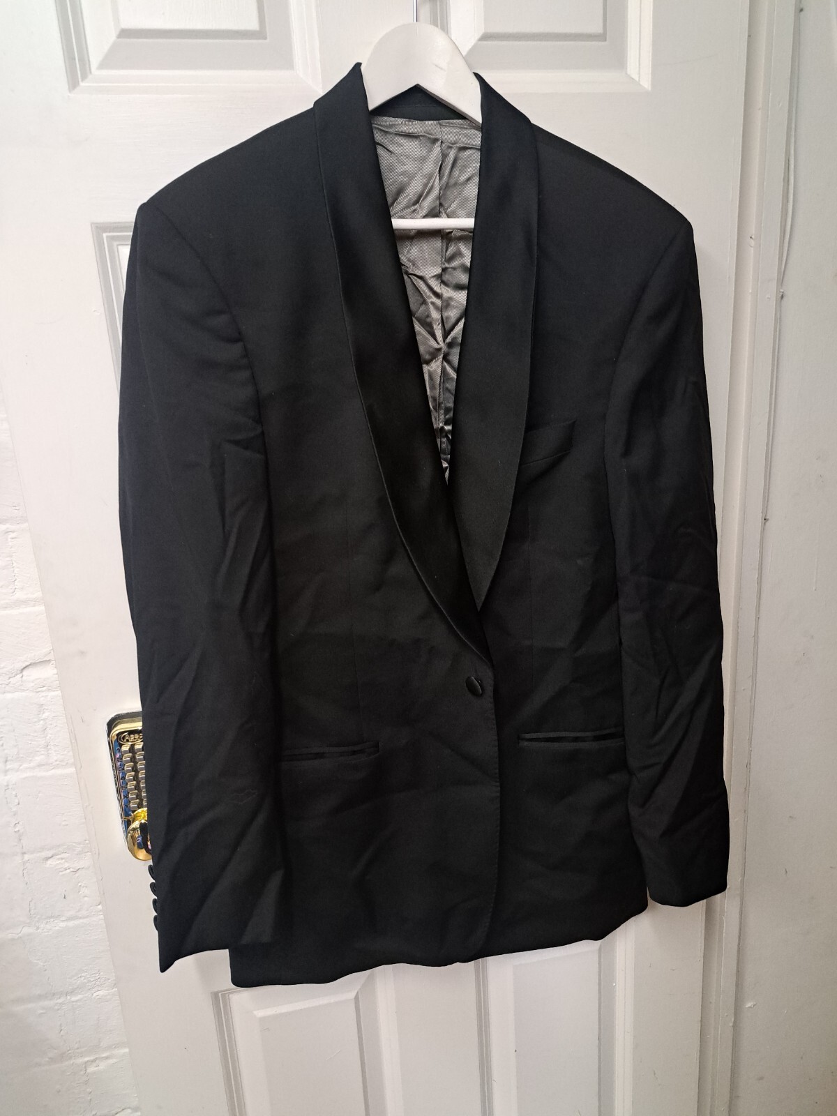 Giacca da pranzo smoking Marks Spencer UK 38 nero Savile fila scialle risvolto