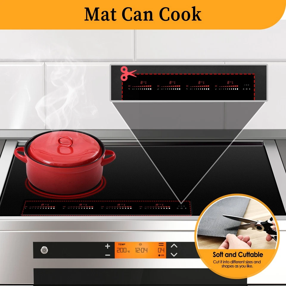 KitchenRaku Induction Cooktop Protector Mat 20.4x30.7 IN, Stove Cooktop Cover - Image 3 of 4