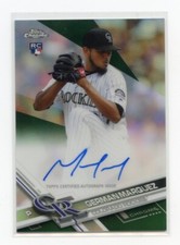 German Marquez RC 2017 Topps Chrome Auto Green Refractor /99 #RA-GM Rockies