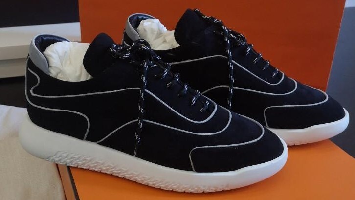 Hermes Men's Volte Reflective Sneakers Suede Size 41.5 Black Hermes Men's Volte Reflective Sneakers Suede Size 41.5 Black