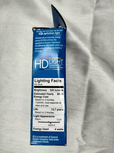 GE 2pk 4W 40W Equivalent Refresh LED HD Light Bulbs Daylight Clear - Picture 4 of 5
