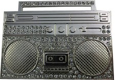 Retro Belt Buckle- Diamond Ghetto Blaster